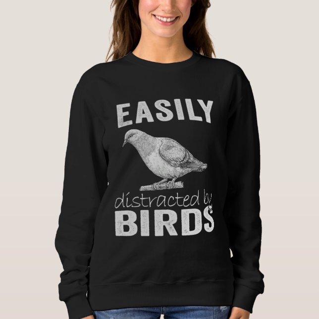 Easily Distracted By Birds T Shirt (Framsida)