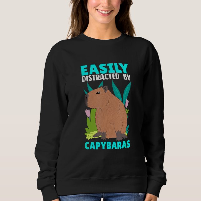 Easily Distracted By Capybaras Capybara Capy T Shirt (Framsida)