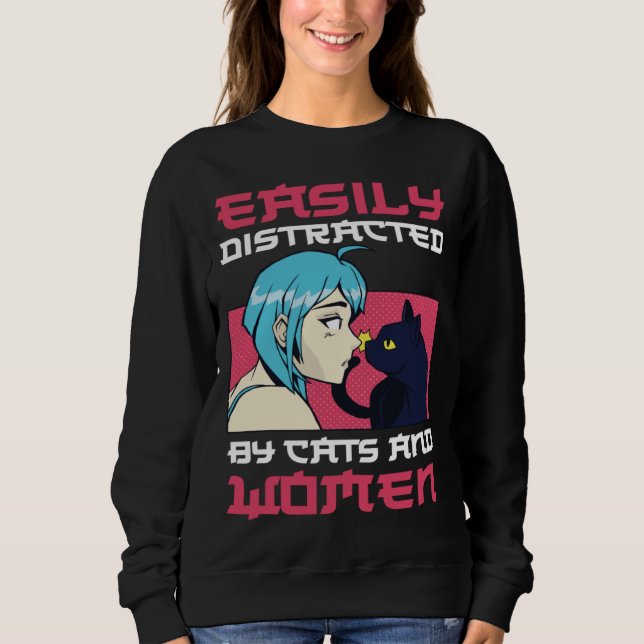 Easily distracted by cats and lesbian women t shirt (Framsida)