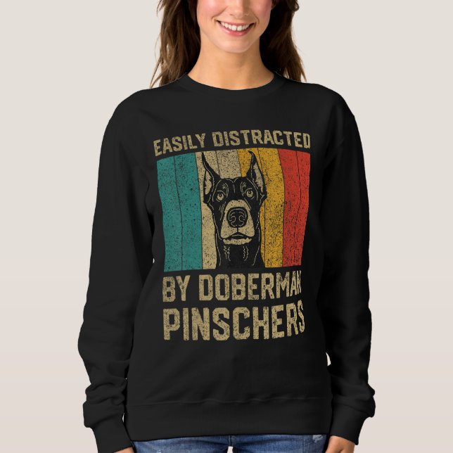 Easily Distracted By Doberman Pinscher  Doberman T Shirt (Framsida)