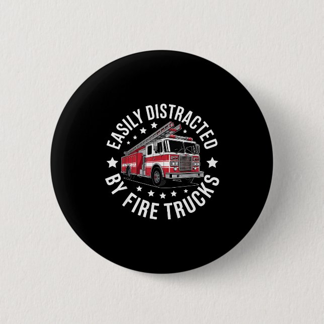 Easily Distracted By Fire Trucks Design  Knapp (Framsida)