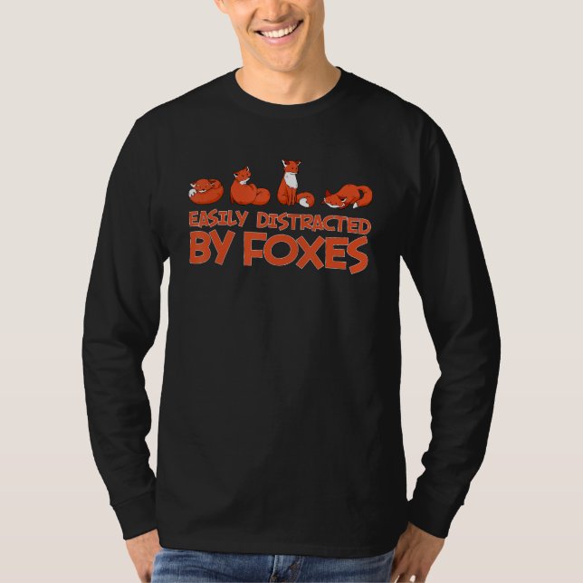 Easily Distracted By Foxes Fox  Animal Friend Kids T Shirt (Framsida)