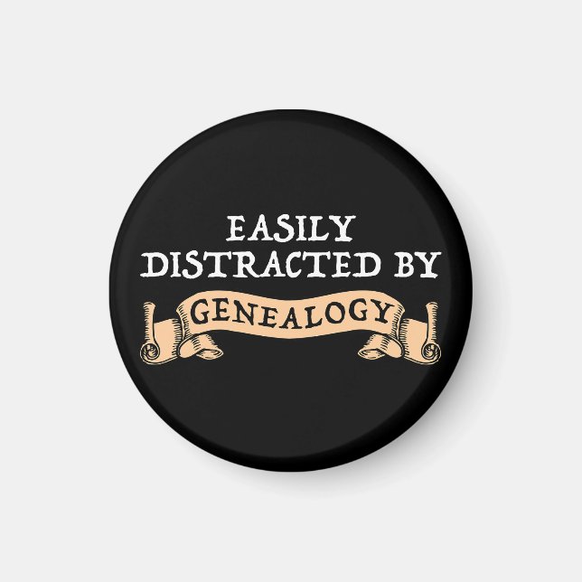 Easily Distracted By Genealogy Magnet (Framsidan)