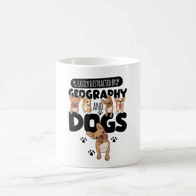 Easily Distracted By Geography And Dogs Kaffemugg (Center)
