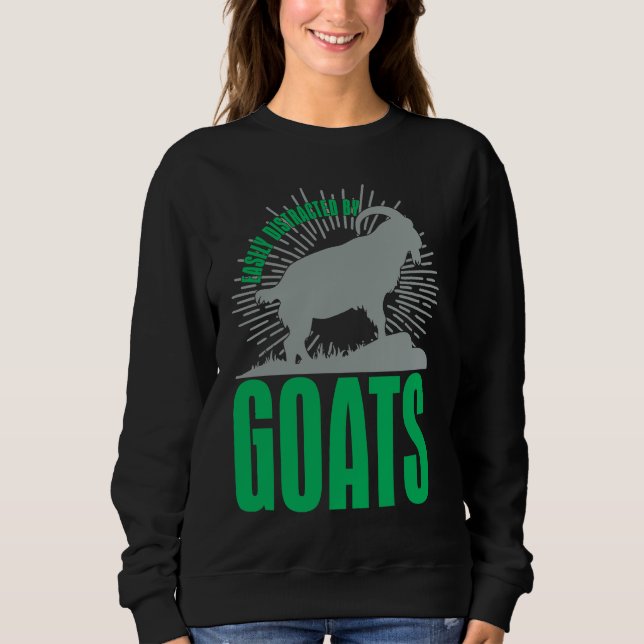 Easily Distracted By Goats  Animal  For Men Women T Shirt (Framsida)