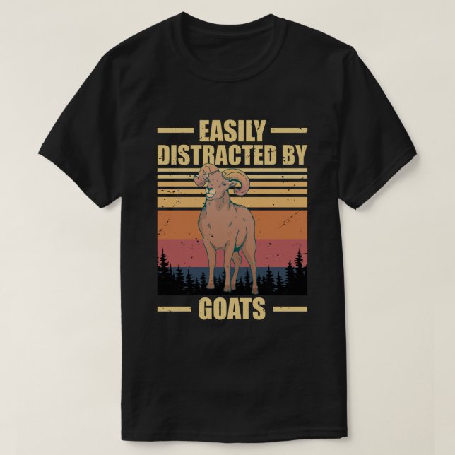 easily distracted by GOATS T Shirt (Design framsida)