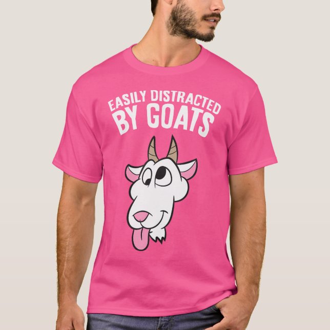 Easily Distracted By Goats T Shirt (Framsida)