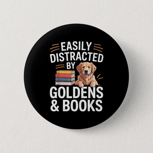 Easily Distracted By Goldens &amp; Books - Golden  Knapp (Framsida)