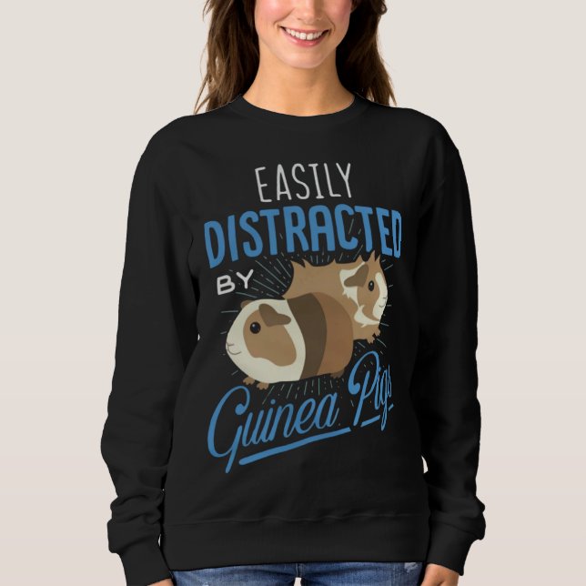 Easily Distracted By Guinea Pigs  Guinea Pigs T Shirt (Framsida)
