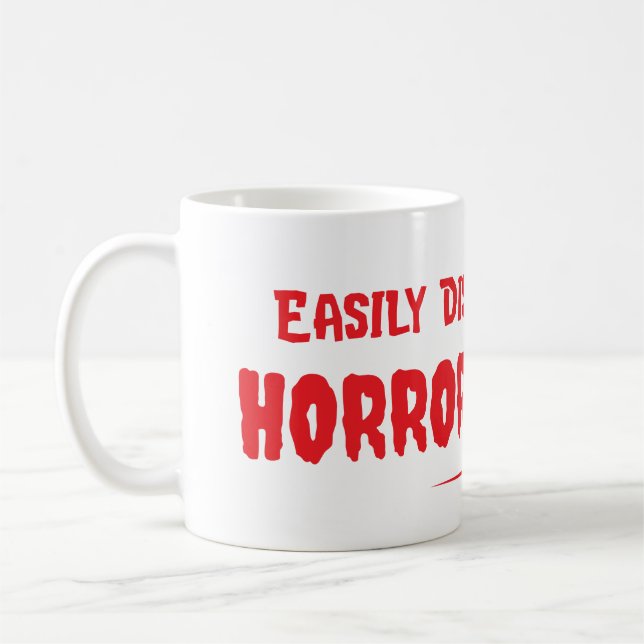Easily Distracted By Horror Movies Slasher Film Kaffemugg (Vänster)