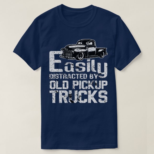 Easily Distracted By Old Pickup Square Body Trucks T Shirt (Design framsida)