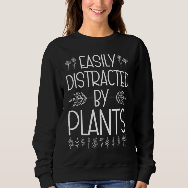 Easily Distracted By Plants Gardening Gardener Lan T Shirt (Framsida)