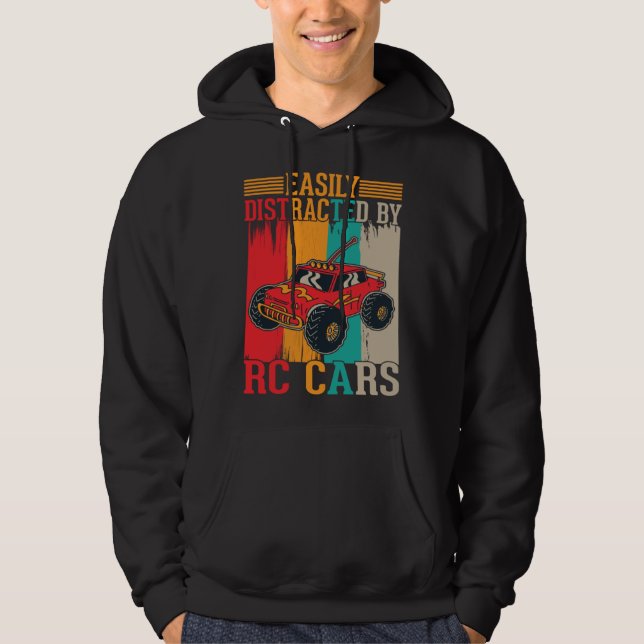 Easily distracted by RC Cars Hoodie (Framsida)