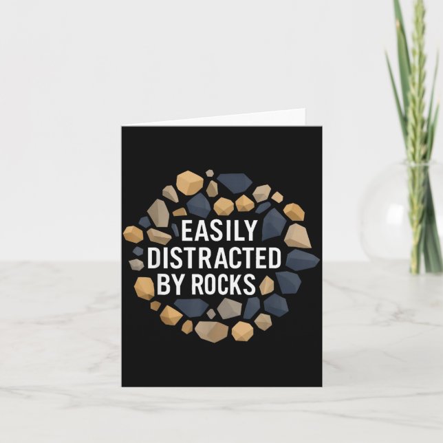 Easily Distracted By Rocks Funny Geology Rock Coll Kort (Framsida)