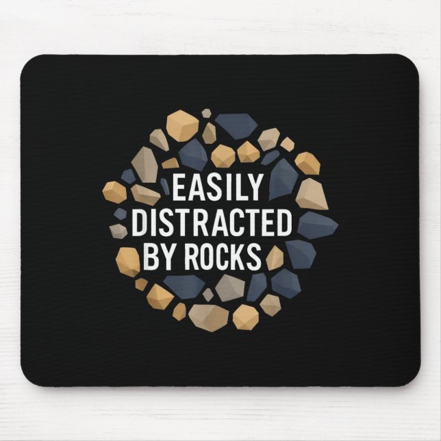Easily Distracted By Rocks Funny Geology Rock Coll Musmatta (Framsidan)