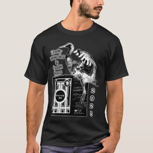 Easily Distracted By Sandhill Cranes 2025 Antique  T Shirt (Framsida)