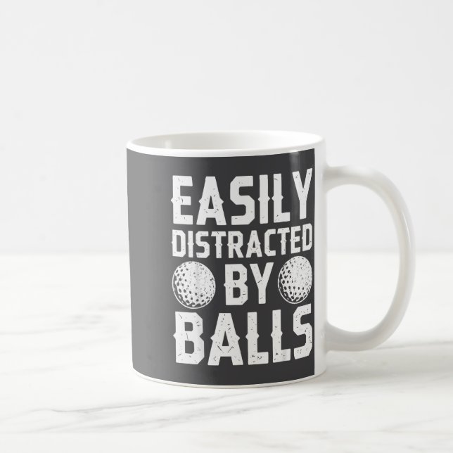 Easily Distracted By Shirt Funny Men Women Golf Lo Kaffemugg (Höger)
