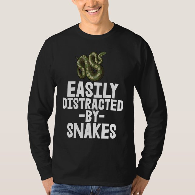 Easily Distracted By Snake Python SlitheringSnake T Shirt (Framsida)