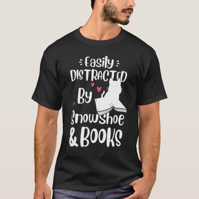 Easily Distracted By Snowshoe Cat And Books  Kitte T Shirt (Framsida)