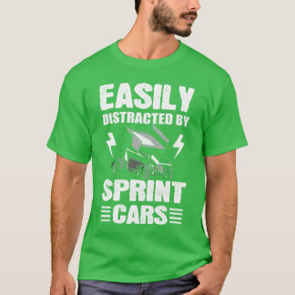 Easily Distracted By Sprint Cars Sprint Car Racing T Shirt