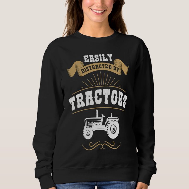 Easily Distracted By Tractors Mens Tractor T Shirt (Framsida)