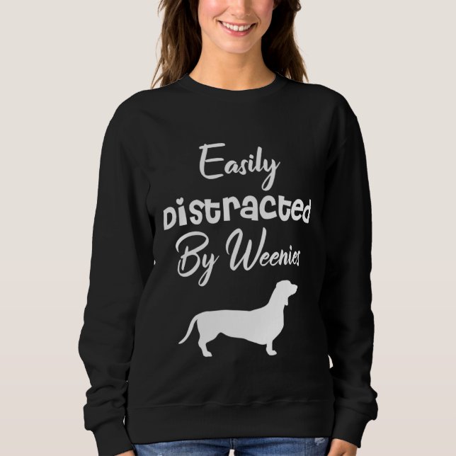 Easily Distracted by weenies Dachshund Womens Dog  T Shirt (Framsida)