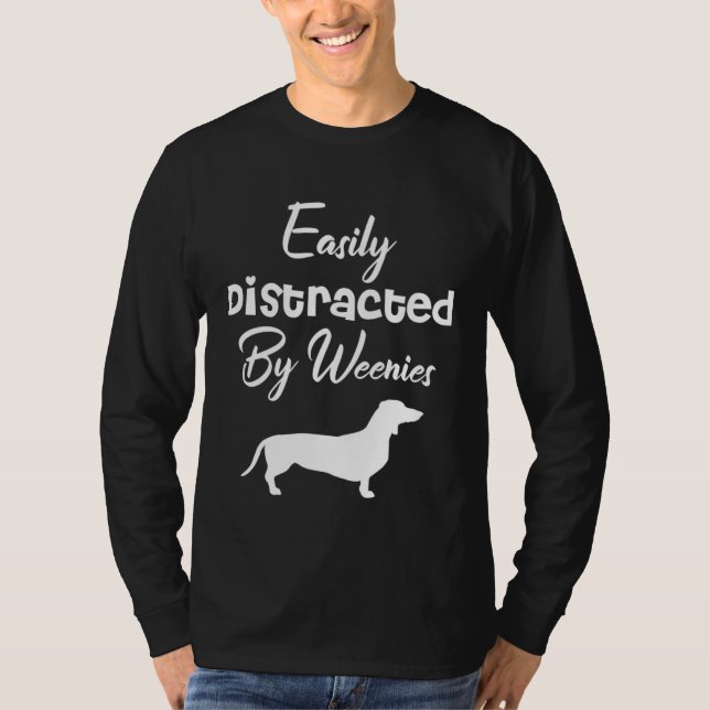 Easily Distracted by weenies Dachshund Womens Dog  T Shirt (Framsida)