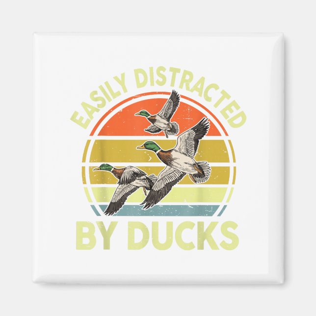 Easily Distracted Duck Hunting Gift Dad Hunter Son Magnet (Framsidan)