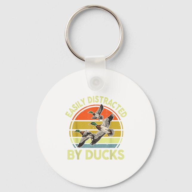 Easily Distracted Duck Hunting Gift Dad Hunter Son Nyckelring (Framsida)