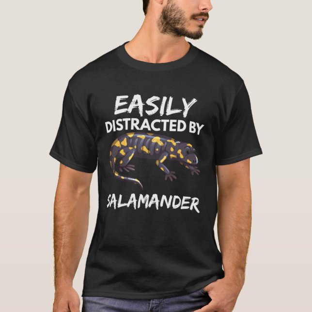 Easily Distracted Salamander Funny Men Women Kid G T Shirt (Framsida)