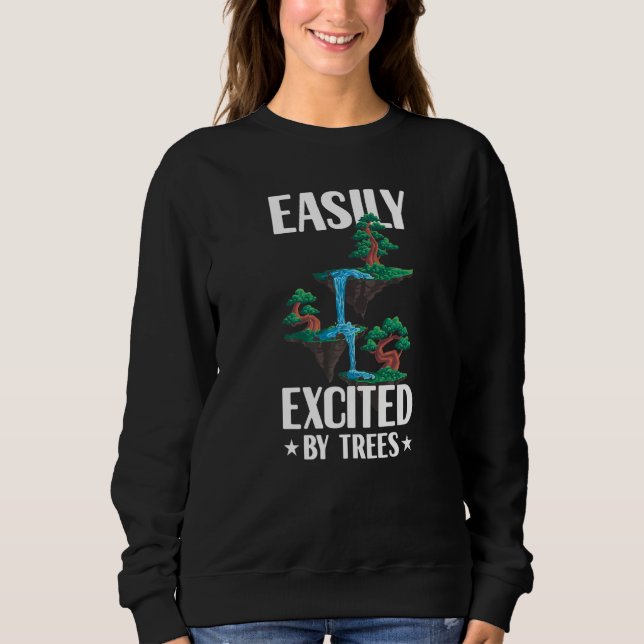 Easily Excited By Trees Environment Awareness Plan T Shirt (Framsida)