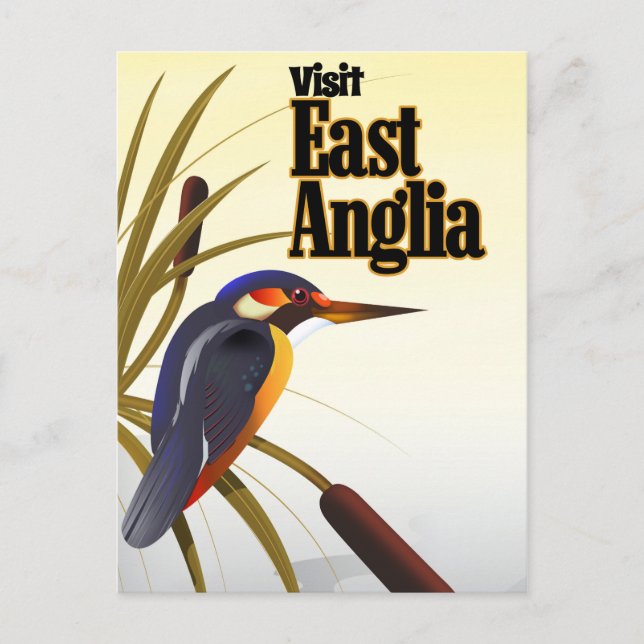 East Anglia vintage resaffisch Vykort (Framsida)