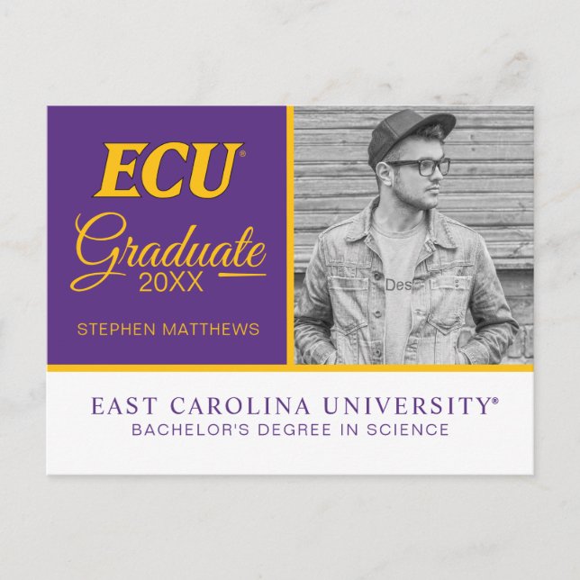 East Carolina University | ECU-logotyp Meddelande Vykort (Framsida)