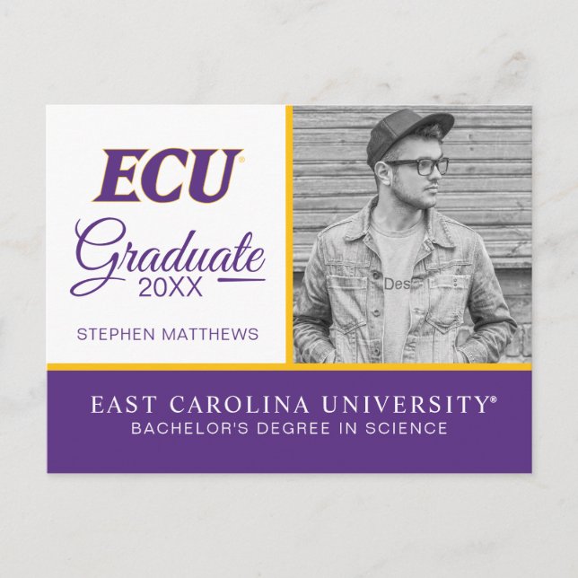 East Carolina University | ECU-logotyp Meddelande Vykort (Framsida)