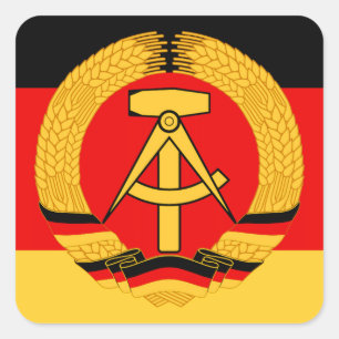 East Germany flagga Fyrkantigt Klistermärke