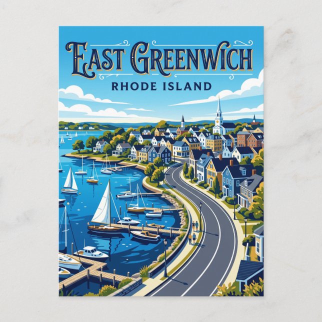 East Greenwich Rhode Island Vykort (Framsida)