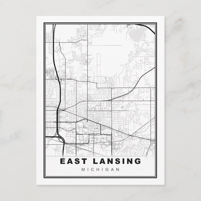 East Lansing Karta Vykort (Framsida)