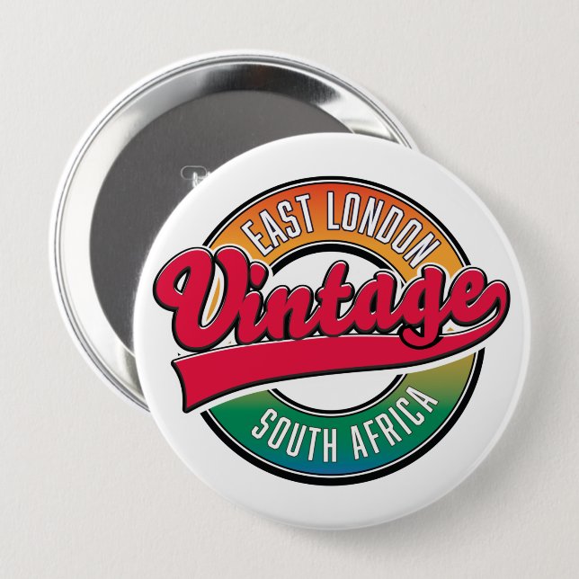 East London Sydafrika logotyp Knapp (Framsida & baksida)