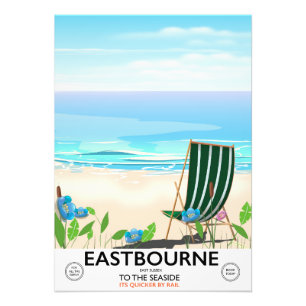Eastbourne Beach Öster Sussex-reseaffisch Fototryck