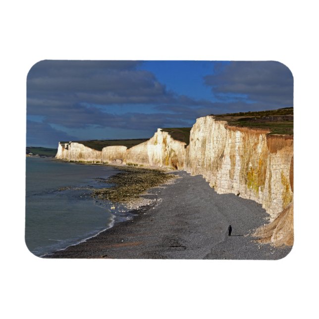 Eastbourne Cliffs i Öster Sussex England Magnet (Horisontell)