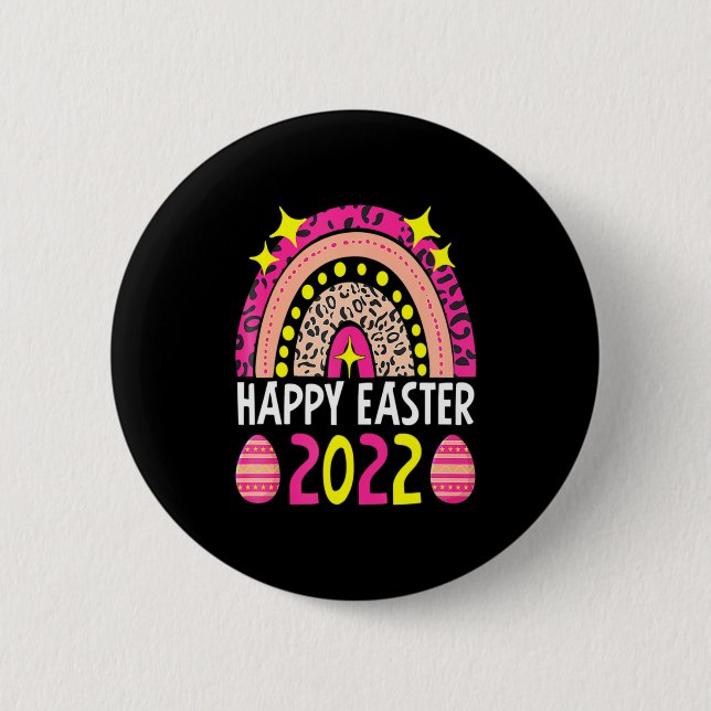 Easter 2022 rainbow cute happy easter 2022 women  knapp (Framsida)