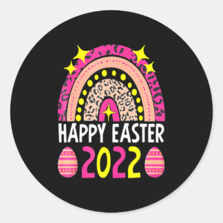 Easter 2022 rainbow cute happy easter 2022 women  runt klistermärke