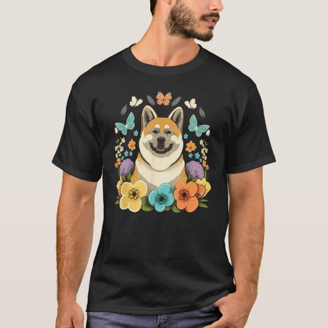 Easter Akita Inu Bunny Eggs Dog on Easter Akita In T Shirt (Framsida)