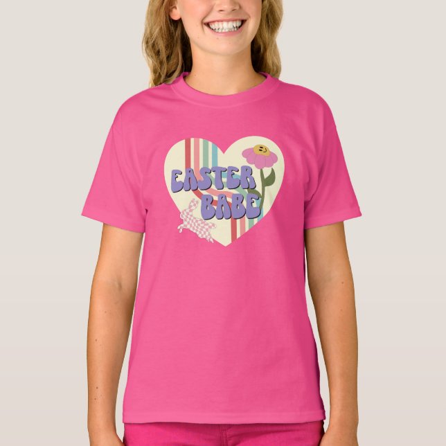 Easter Babe Happy Easter  T Shirt (Framsida)