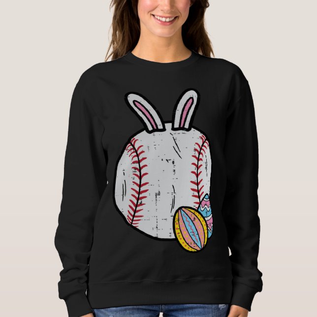 Easter Baseball Bunny Sports Men Boys Kids Toddler T Shirt (Framsida)