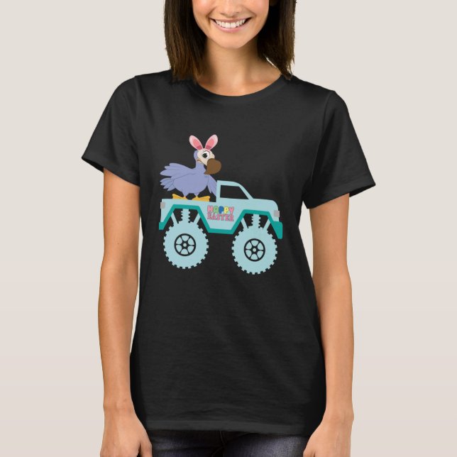 Easter Bearded Dragon Bunny Riding Monster Truck T T Shirt (Framsida)