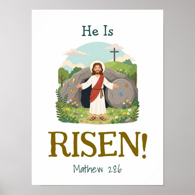 Easter Bible Verse Kids Christian Scripture Poster (Framsidan)