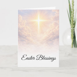Easter Blessings Christian Cross Sunrise Greeting  Kort