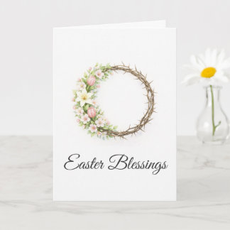 Easter Blessings Crown of Thorns Floral Christian  Kort