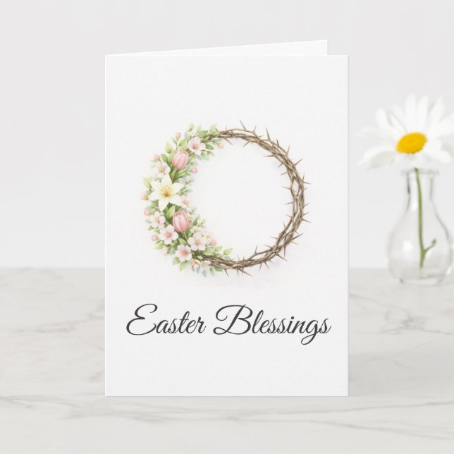 Easter Blessings Crown of Thorns Floral Christian  Kort (Liten växt)